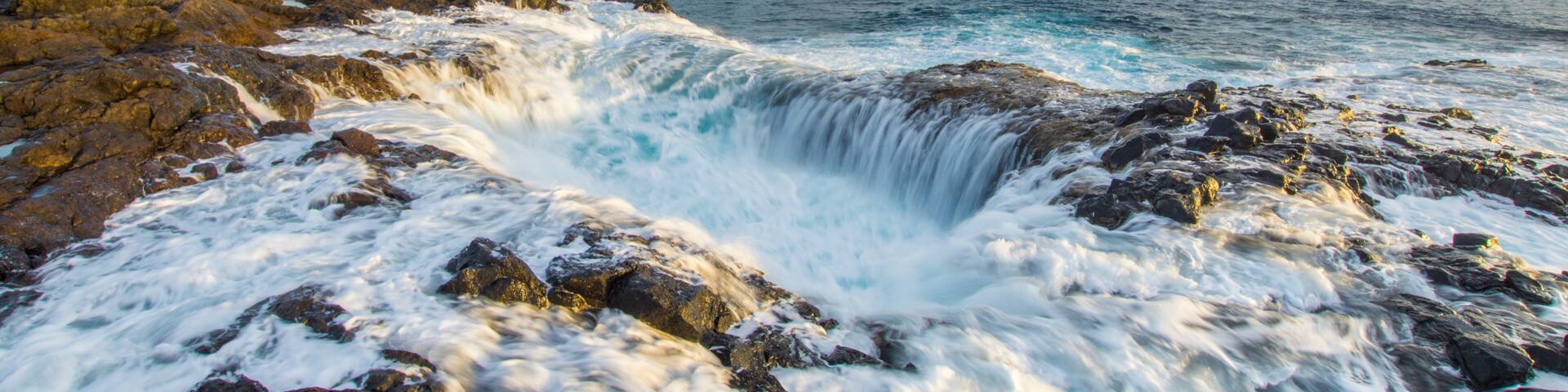 Bufadero de la Garita – a Unique Water Vortex ,Bufadero de la Garita, Telde, Gran Canaria, Spain..