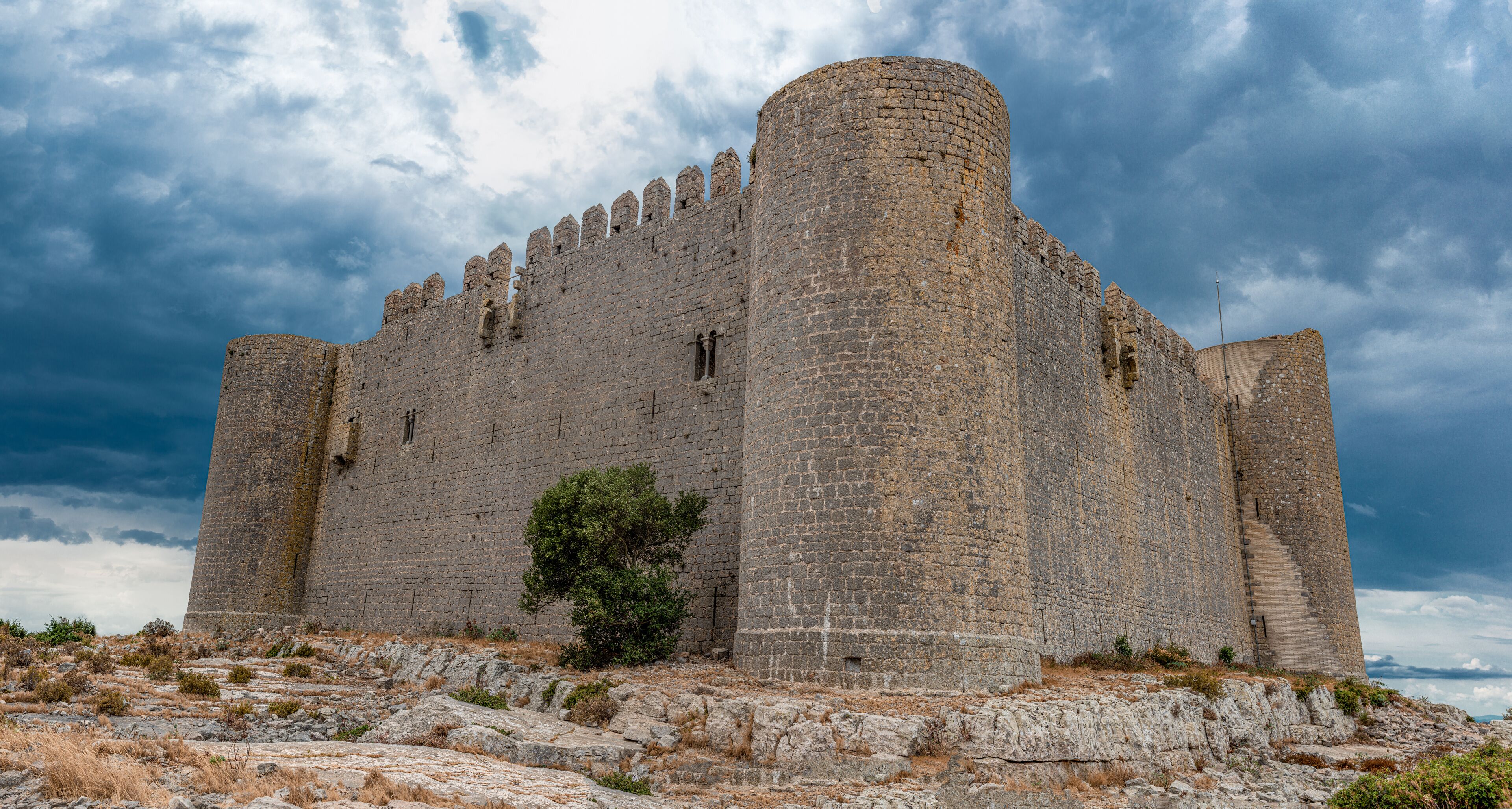 At the top of a hill in Catalonia, the Montgris castle