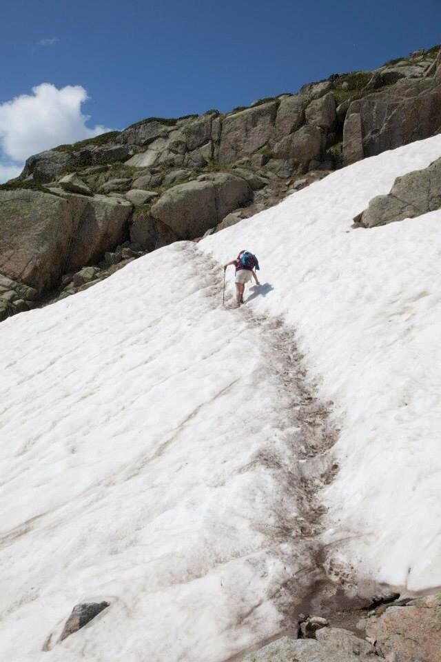Snow covered mountain peaks in Spain.
