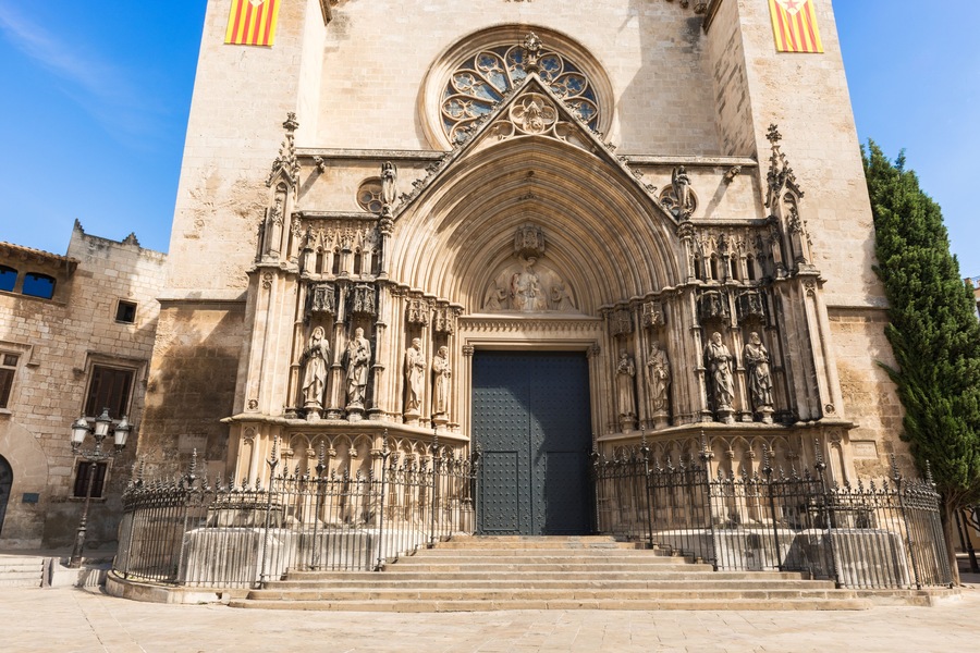 Church Of Santa Maria On Placa De Jaume in Vilafranca del Penedés in Catalonia, Spain