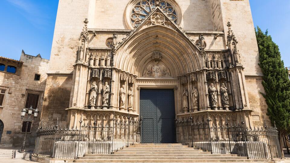 Church Of Santa Maria On Placa De Jaume in Vilafranca del Penedés in Catalonia, Spain