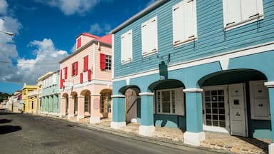 Historic buildings in downtown Christiansted, St. Croix, US Virgin Islands.