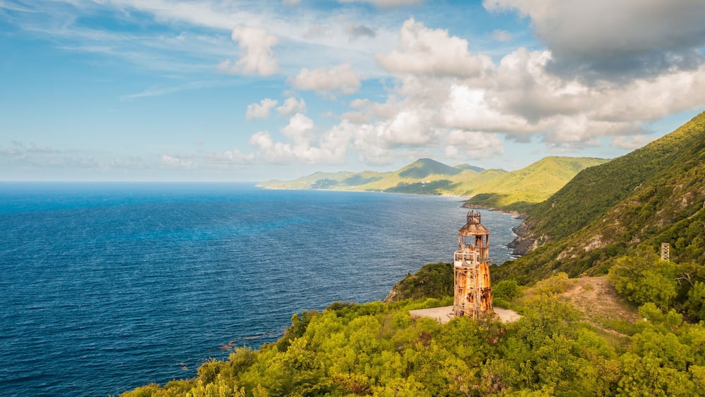 Hams bluff lighthouse in the north of St Croix USVI