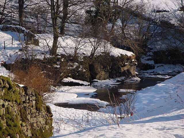 River in winter South Tyne at Garrigill.