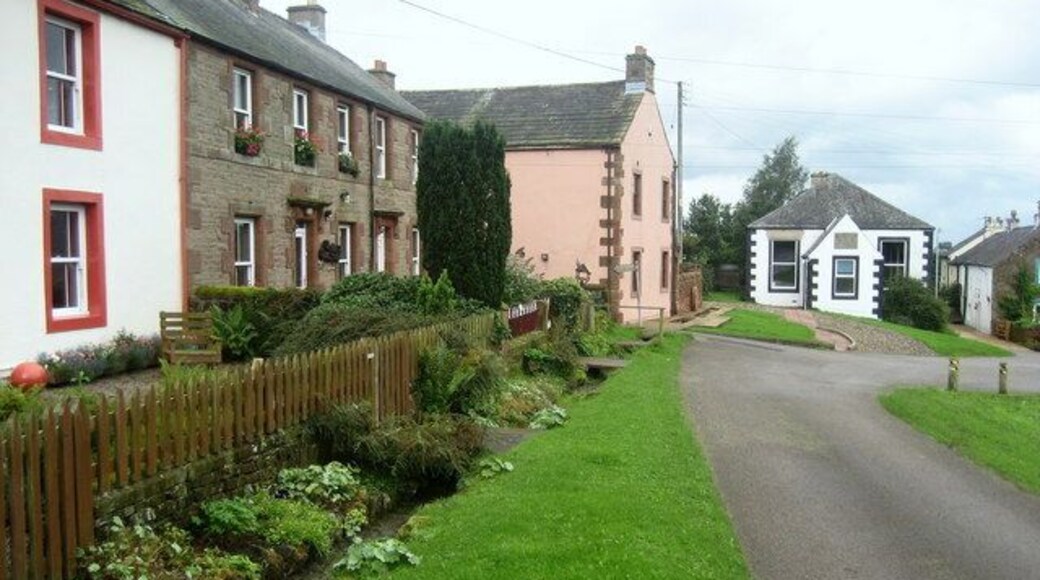 A Corner of Dufton Looking north west, just down from the Youth Hostel. The path from Brampton and Appleby comes in beside the pink house.