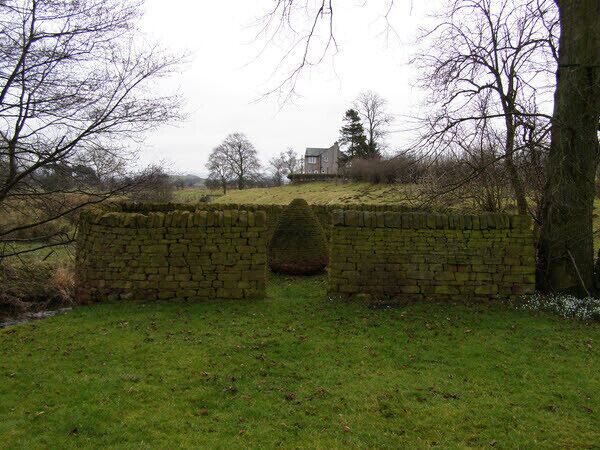Pinfold and Goldsworthy Sculpture. The Goldsworthy Cone is one of six in the area - all in Pinfolds