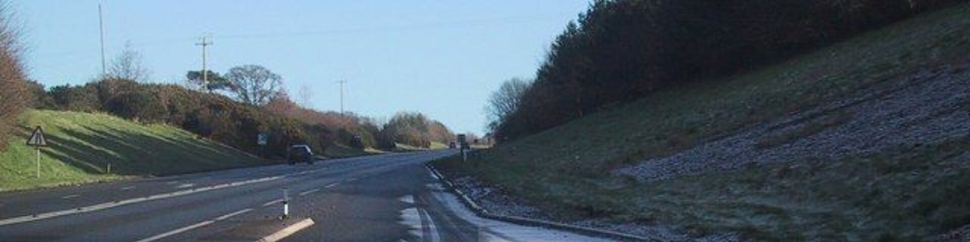 Frosty layby on the A35