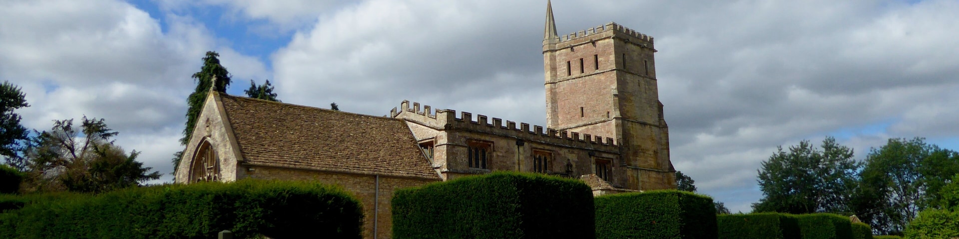 St Mary the Virgin Church as seen from the Cotswolds Way, to the northeast of the church.
