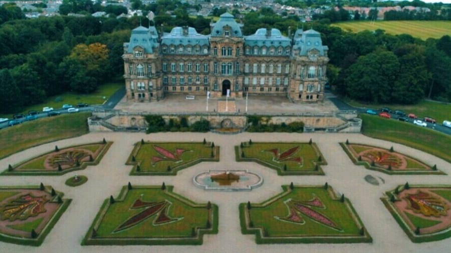 Filming for the History channel in Barnard Castle, with these great surroundings like the Bowes Museum.