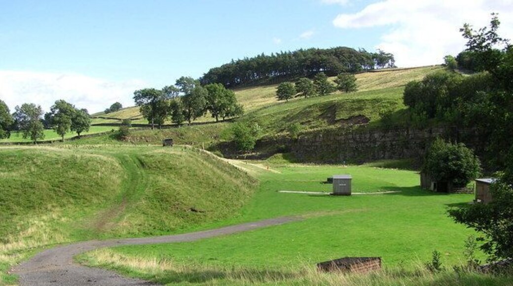 Firing Range : East Bail Hill House : Limestone Quarry. The Cargo Fleet Iron Company worked this and West Bail Hill Quarry from 1891-1911, a branch line joined the Tees Valley Railway main line, at Mickleton Junction.
