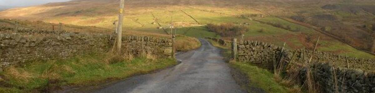 Narrow road leading to Coldberry Mines