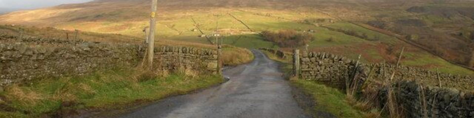 Narrow road leading to Coldberry Mines