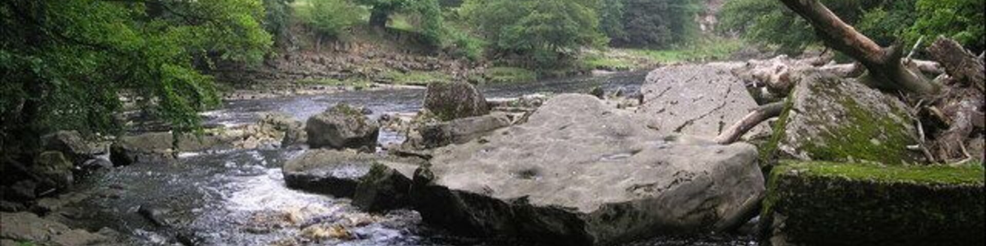 'Meeting of the Waters' The River Greta (foreground) joins the River Tees here.
