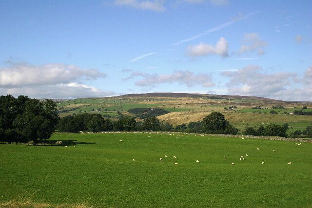 The View to Monk's Moor. As seen from the disused railway track bed between Romaldkirk and Middleton-in-Teesdale, this superb view towards Monk's Moor which sits above Middleton.