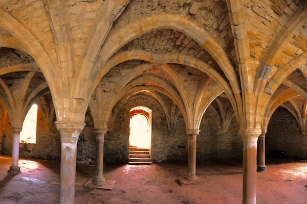 Visiting the Site of the Battle of Hastings that took place in 1066, The crypt of the church is built over the site where Harold II was defeated. (allegedly shot in the eye with an arrow) This led to the beginning of the Norman conquest of England and its history. Under the remains of the church are the amazing vaunted rooms of the dormitory in the east wing.
http://www.english-heritage.org.uk/visit/places/1066-battle-of-hastings-abbey-and-battlefield/history-and-stories/description/