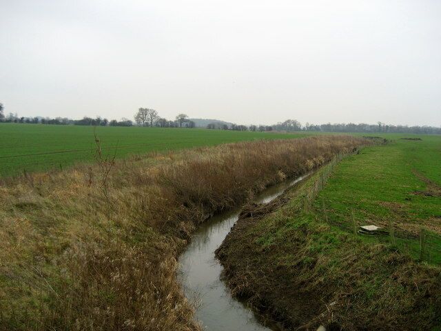 Old Stell Drainage channel crossed on the B6285 between Exelby and Bedale, near Bridge Green Farm