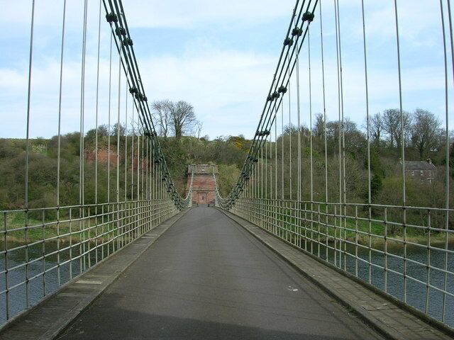 The Union Bridge Early suspension bridge over the river Tweed linking England and Scotland.