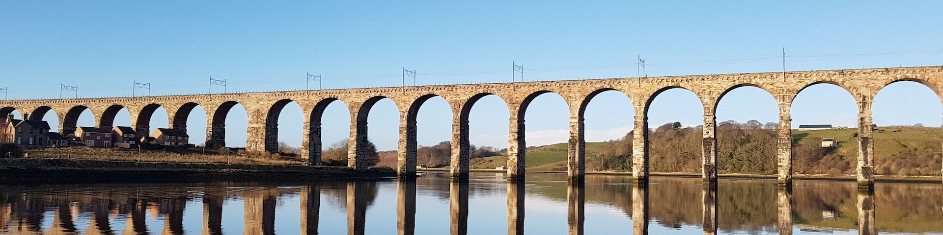 Beautiful New Years Day, flat calm river Tweed with the Royal Border Bridge