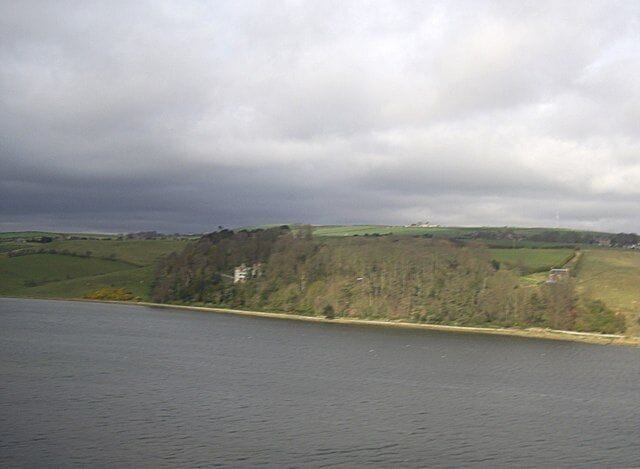 Castlehills House by River Tweed Seen from Royal Border Bridge.