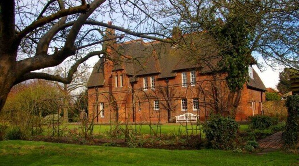 Red House A view from the garden in early spring, of the house designed for William Morris by his friend Philip Webb.