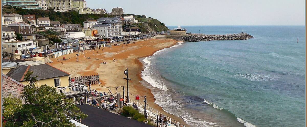 Looking down on The Spyglass Public House and across Ventnor Bay. This shot was taken climbing up the notorious Zig-Zag road.