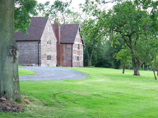 Buildings at Stapeley Farm, near Monkhopton, Shropshire The farm is being extensively (and expensively) renovated together with the farm grounds. Although a new stile has been built by the gate leading to the farm, the course of the public footpath through the freshly landscaped land by farmhouse itself is unclear.