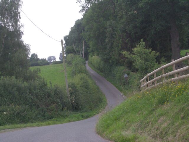 Un camino rural estrecho serpentea por un paisaje verde con una valla de madera a la derecha.