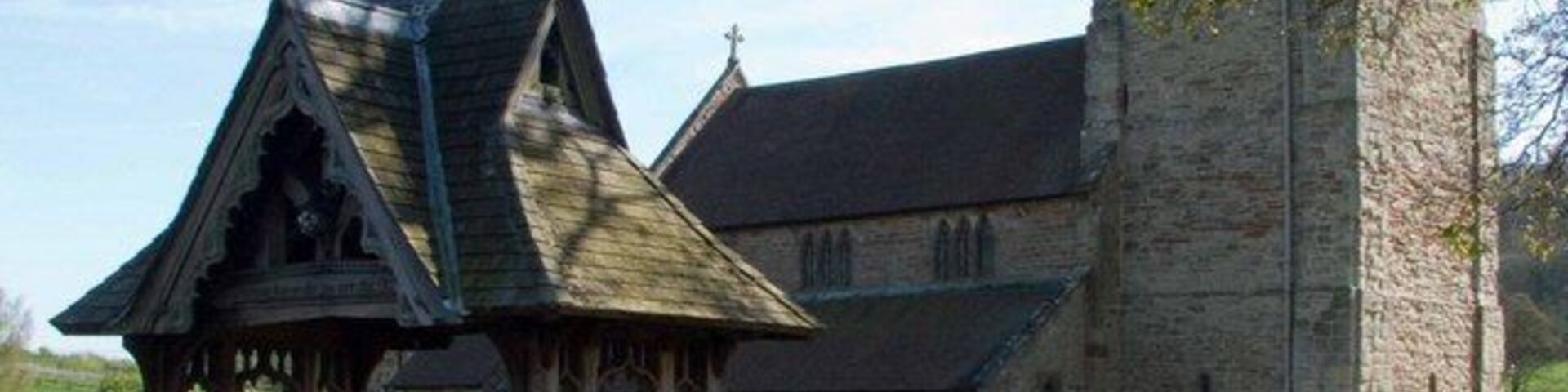 Lych Gate and Church, Morville Local gardens were open when I took this, and there were tea, coffee and home-made cakes in the church.