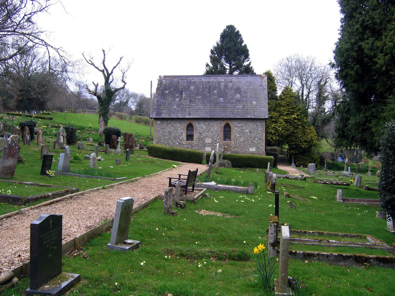 Cemetery near Charmouth This cemetery is located just off the main A35 at the Charmouth Roundabout.