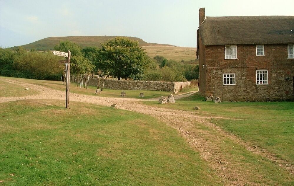 St Gabriel's Isolated cottage with Golden Cap in the background