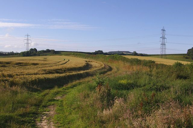 South from Yellow Lane In the distance to the right of the photo can be seen Shipton Hill.
