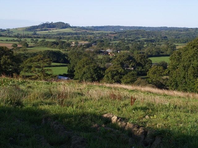 Farms in the Marshwood Vale The prominent farm in the centre is Cypress Farm, and beyond to the left is Taphouse Farm. The nearer Oakford Farm is largely hidden in trees. Beyond the Marshwood Vale rises Conegar Hill. Seen from Batt's Lane.