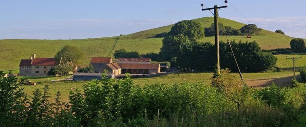 Corfe Farm and Round Knoll. Round Knoll justifies its name from all directions - see for example 961776 for view from north.