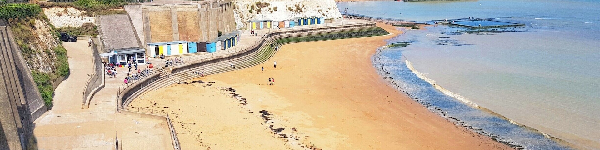 Another one of the Broadstairs beaches in Kent, Viking Bay has a long stretch of sand and a long coastal walk leading to the other beaches.
