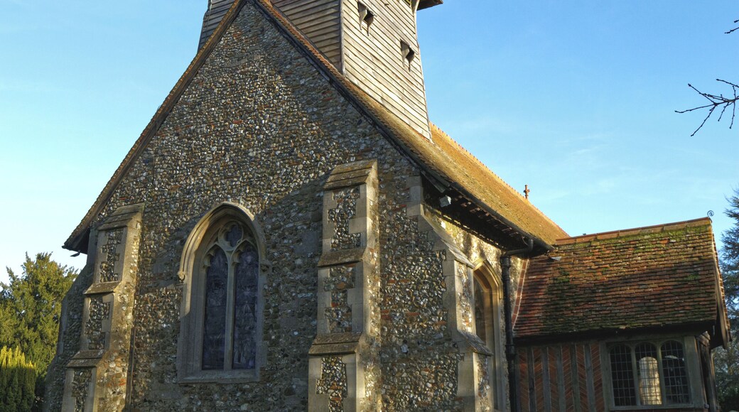 The south west of St Mary the Virgin's Church, Broxted, Essex, England. Software: JPEG file optimized and/or cropped and/or spun with DxO OpticsPro 10 Elite and Adobe Photoshop CS2.