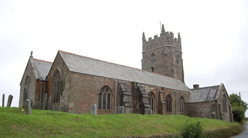 St Marwenna's parish church, Marhamchurch, Cornwall, seen from the northeast