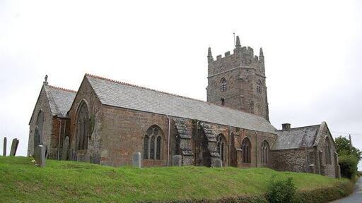 St Marwenna's parish church, Marhamchurch, Cornwall, seen from the northeast