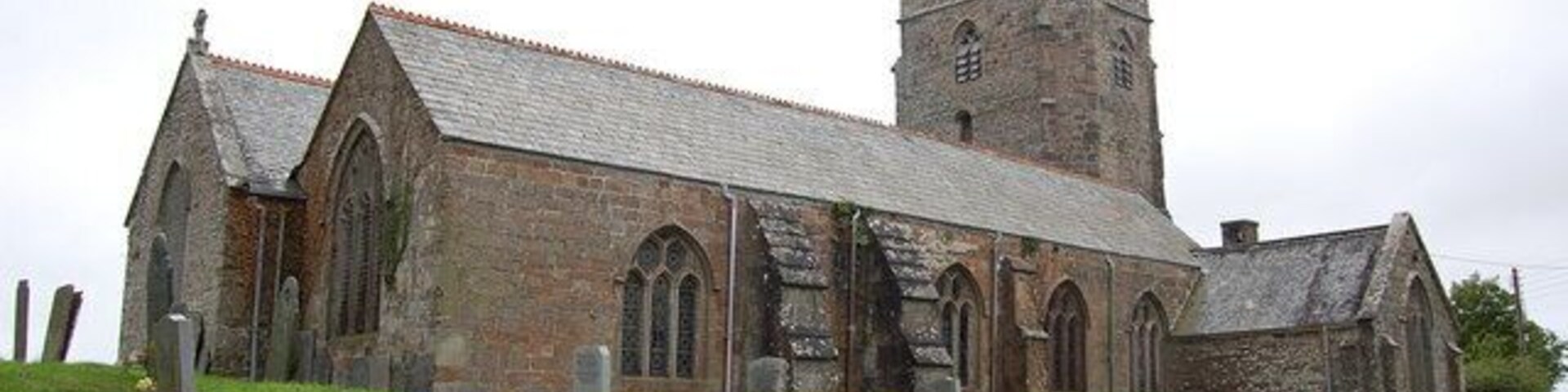 St Marwenna's parish church, Marhamchurch, Cornwall, seen from the northeast