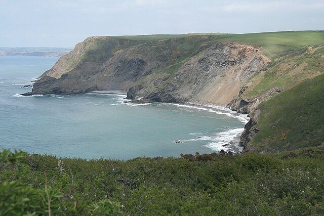 St Gennys: Chipman Cliff and Cleave Strand Seen from the coast path near Castle Point