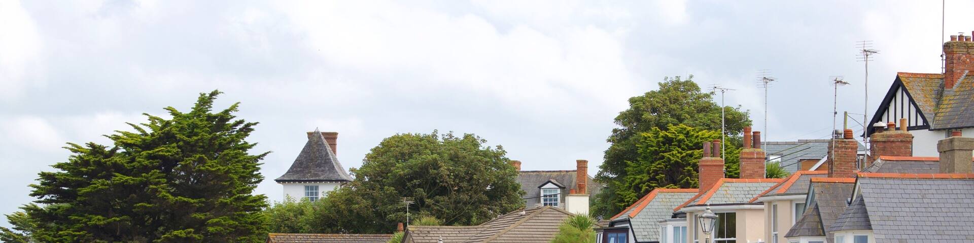 Bude featuring a coastal town and boating
