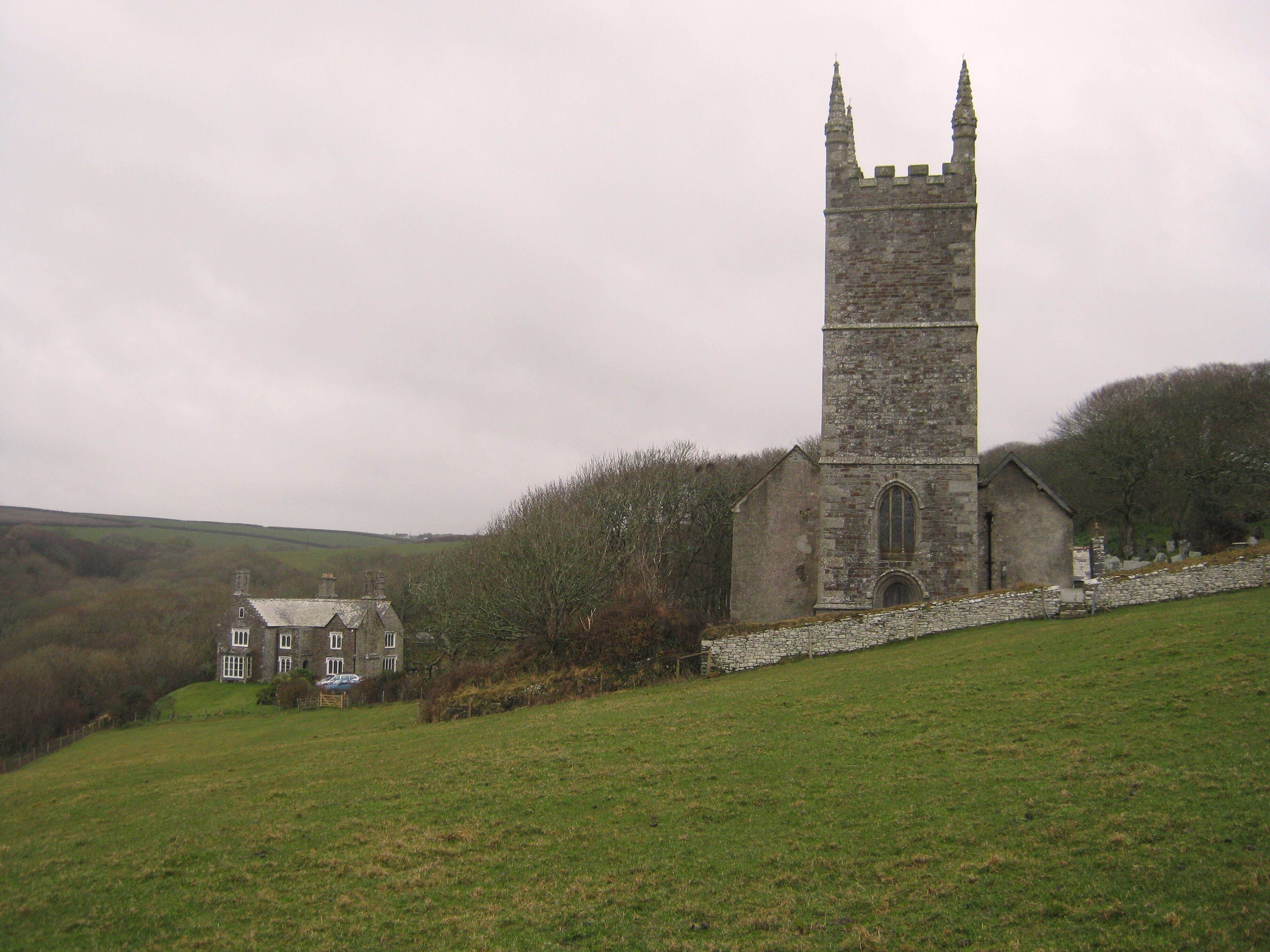 Morwenstow, Church of St. Morwenna and St. John The Baptist and The Old Vicarage.