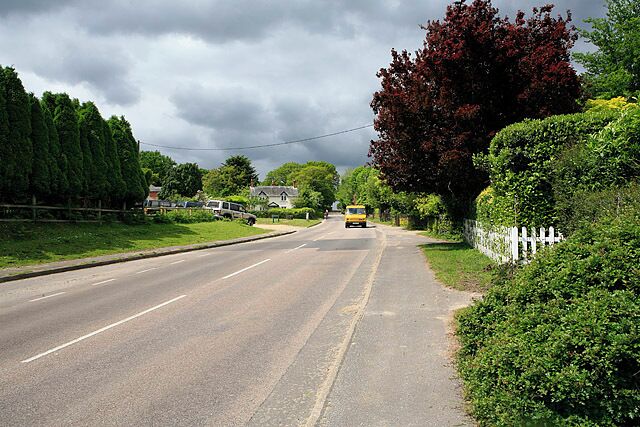 Burley Street. The yellow van has just entered Burley Street on the road from Picket Post.