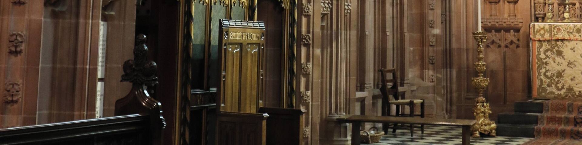 The organ in the chancel of the Church of the Holy Angels, Hoar Cross