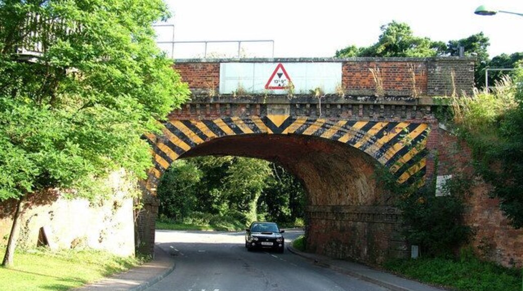 Thurston railway bridge Another example of the art of the bricklayer, like the one in Bury St. Edmunds. The road is not at right angles to the line, so the courses of bricks twist round to an angle at the sides.