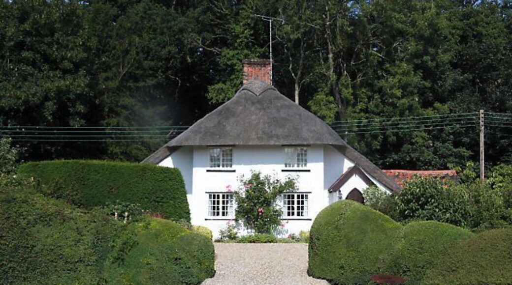 Ashdown Cottage, Horringer This thatched 'teapot' cottage is situated on the west side of the A143, known as The Street, opposite Meadow Drive.