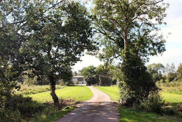 Track to Little Haugh Farm. This farm is attached to Little Haugh Hall, Norton.
