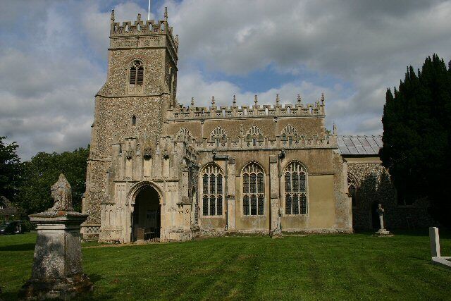 Church of St Ethelbert in Hessett, Suffolk, England. A Grade I listed medieval church.
