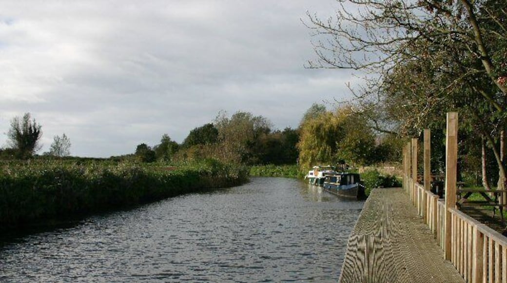 Judes Ferry The River Lark is navigable here, just south of West Row. A road bridge crosses the river, but in olden days there used to be a ferry, as the name implies. The terrace belongs to the nearby public house, also called Judes Ferry.