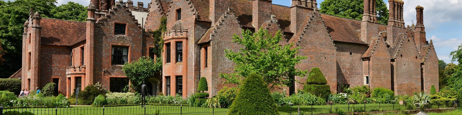 Chenies Manor House, a c15th and c16th brick building in Buckinghamshire.