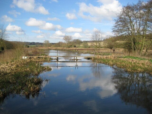 River Chess at Chenies Bottom: Dodd's Mill leat This broad channel is actually a leat built to provide a head of water to the former Dodd's Mill that is behind the photographer. The actual river flows here in the valley to the right. (By a totally unplanned coincidence I see that this photograph has been taken two years to the day after 139218 and 139226 also in this grid square.)